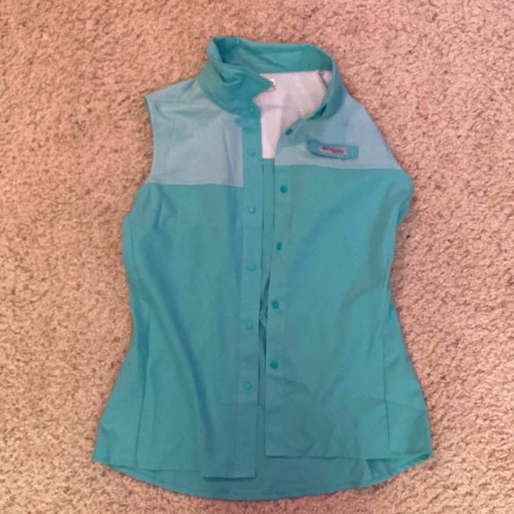 Columbia PFG girls teal sun cover-up